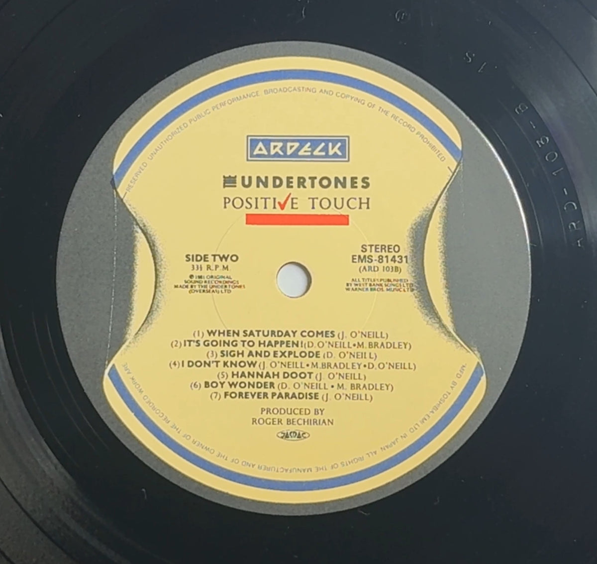 The Undertones Positive Touch 1981 Japan First Press + Obi & Insert VG+/VG+