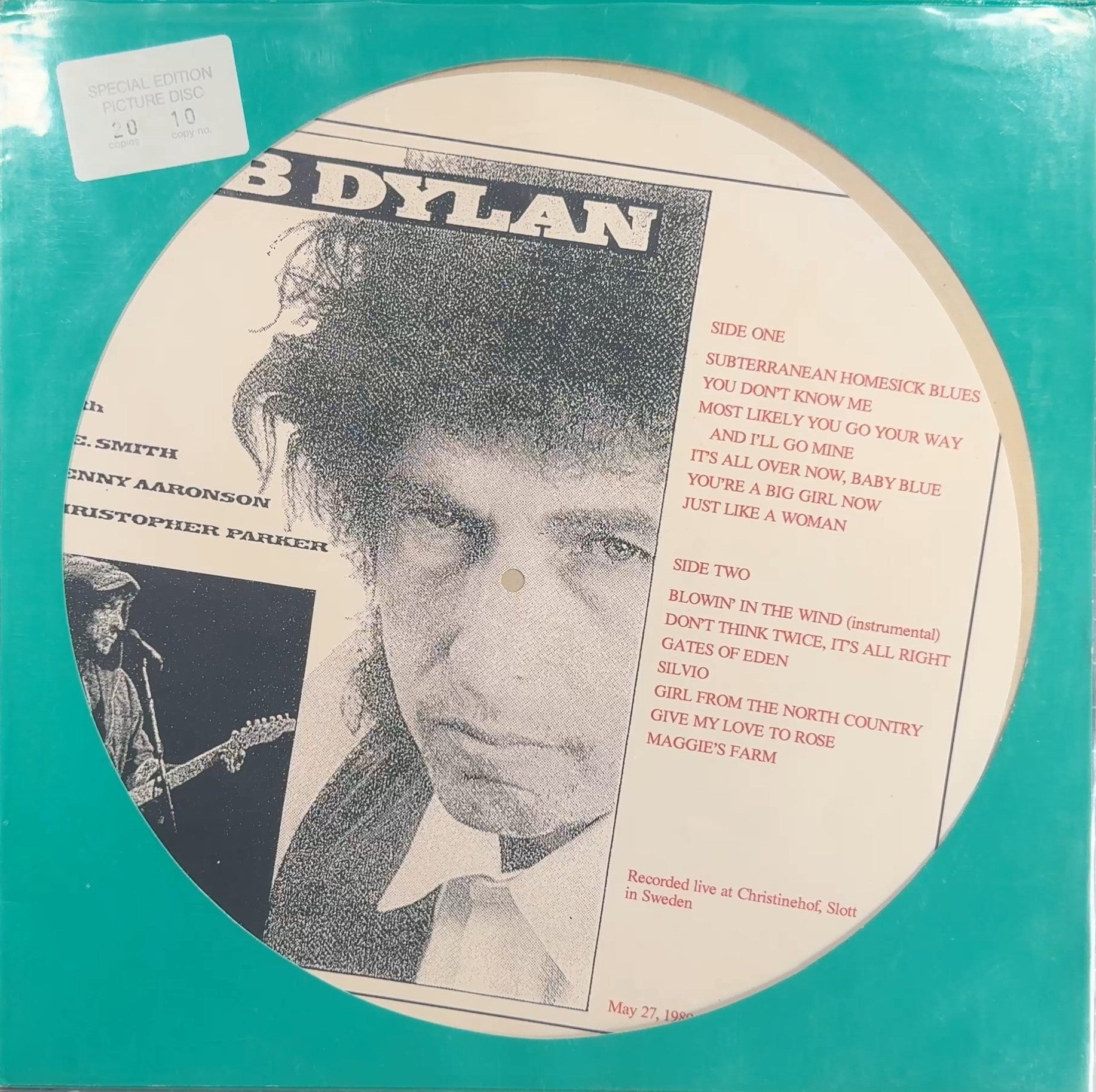 RARE Bob Dylan Going Up The Castle Stairs 1989 German Pic Disc #10/20 Ltd Edtn