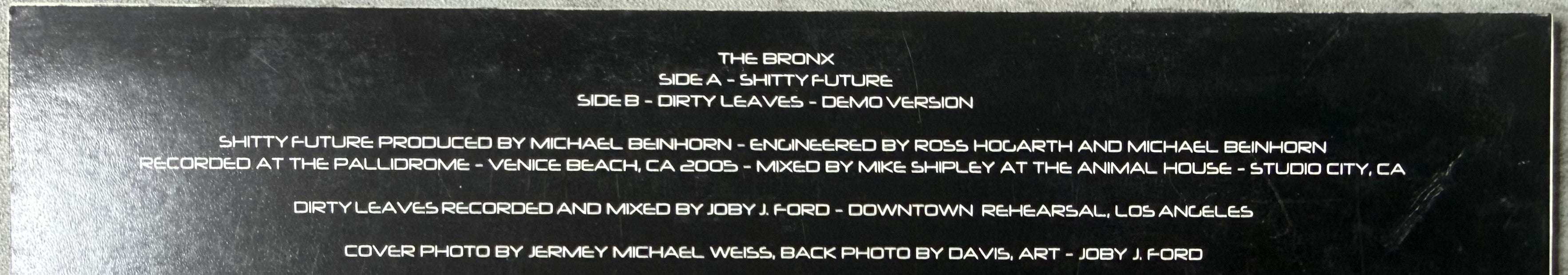 The Bronx - Shitty Future 2007 UK Import Single VG+/VG+