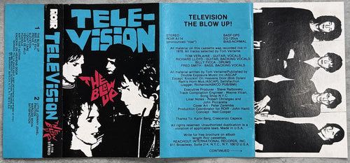Television - The Blow Up 1982 US 1st Release Cassette VG+