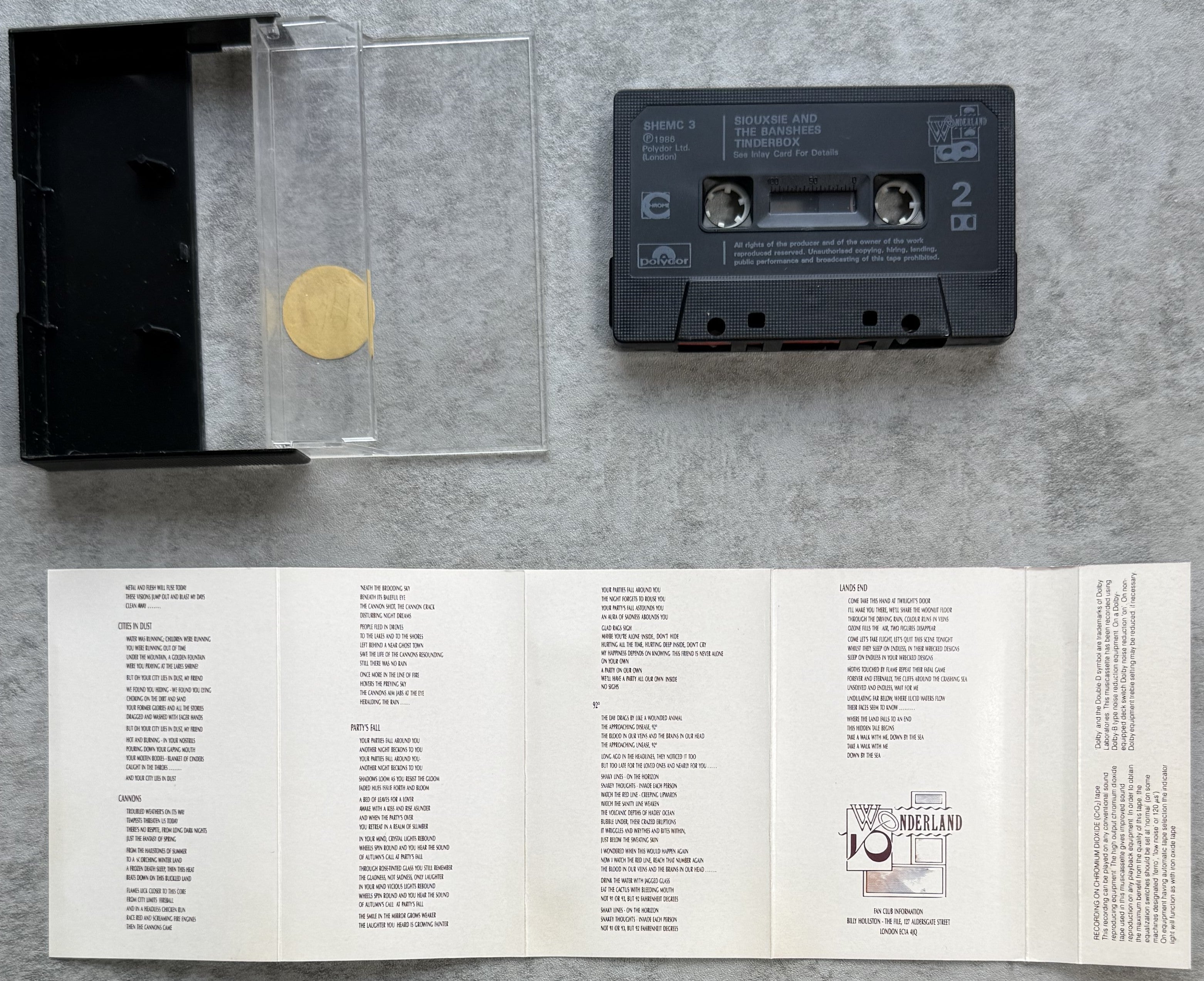 Siouxsie & The Banshees - Tinderbox 1980s UK reissue VG+ cassette