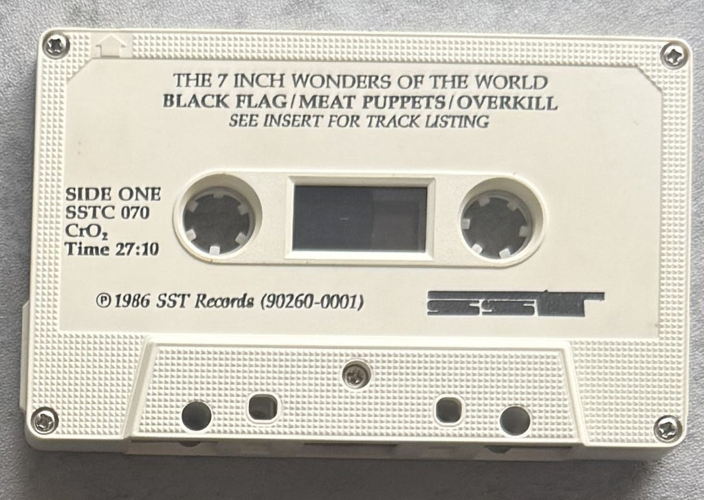 PUNK Compilation The 7 Inch Wonders Of The World 1986 Cassette VG+  Black Flag, Minutemen, Husker Du, etc.