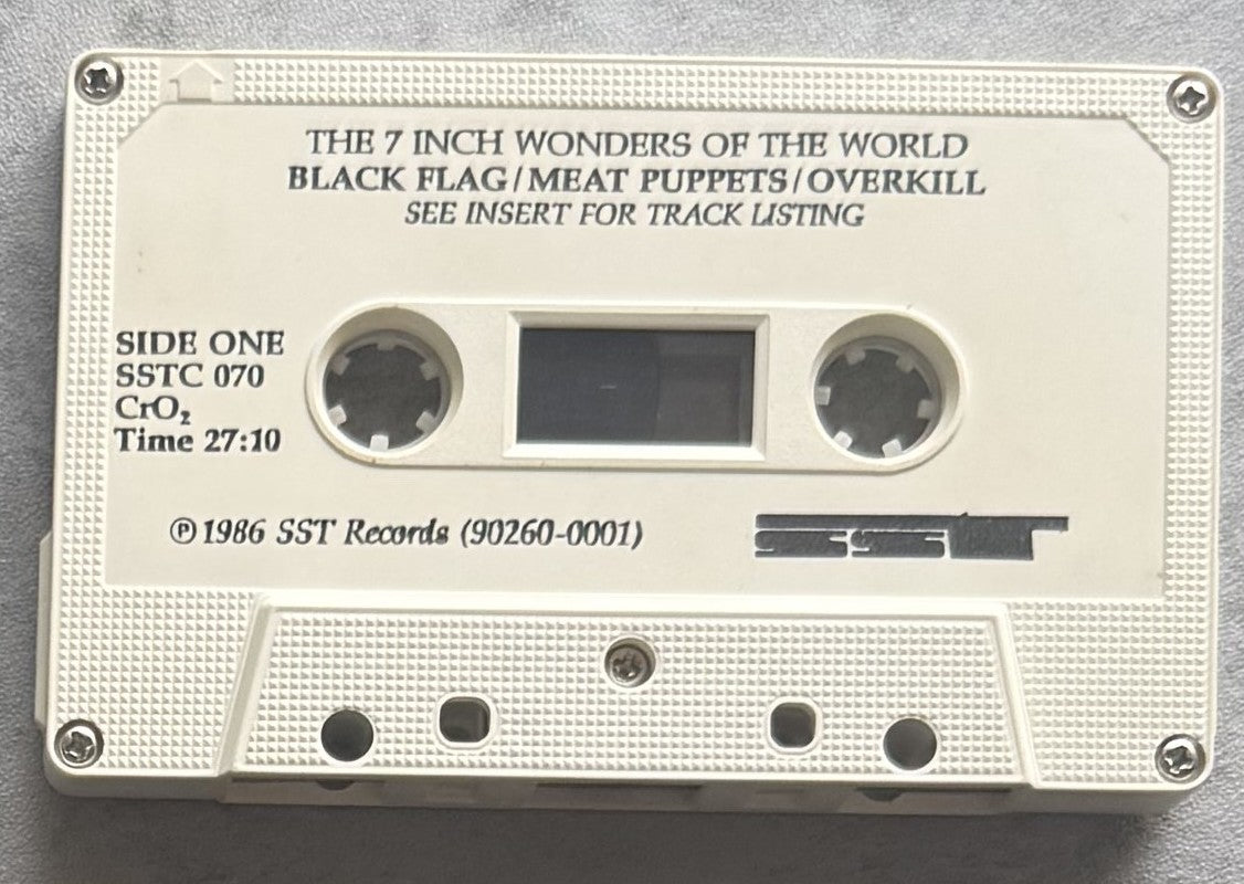 PUNK Compilation The 7 Inch Wonders Of The World 1986 Cassette VG+  Black Flag, Minutemen, Husker Du, etc.