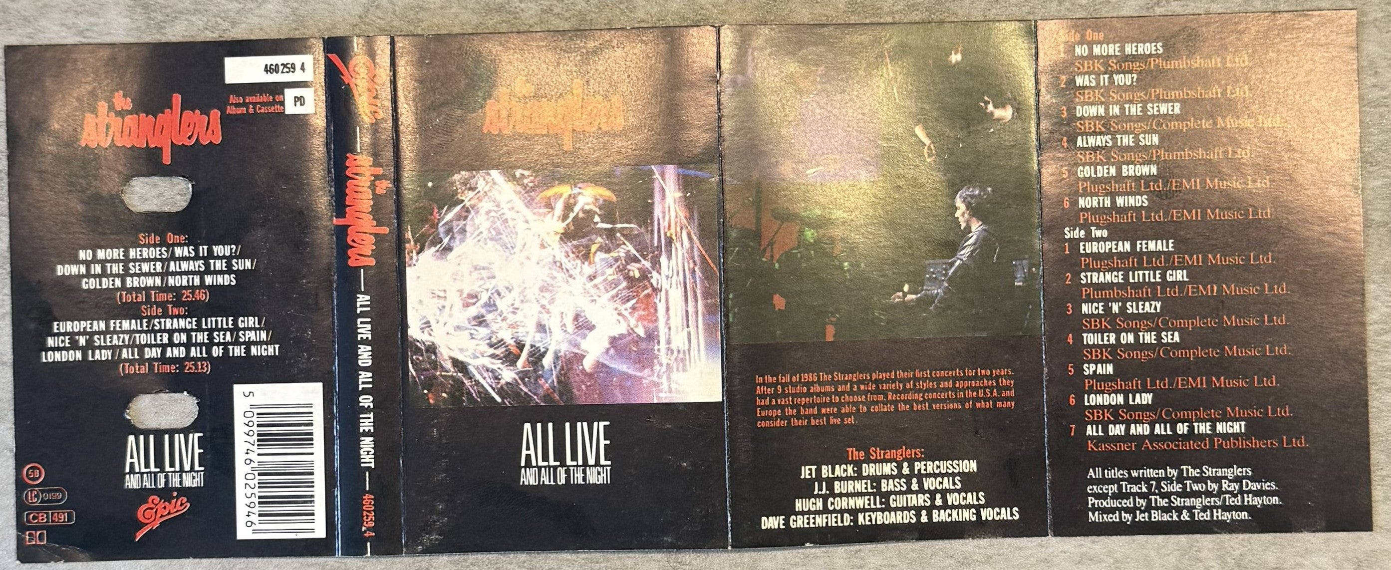 The Stranglers - All Live And All Of The Night 1988 UK Cassette VG+