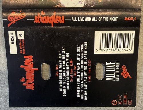 The Stranglers - All Live And All Of The Night 1988 UK Cassette VG+