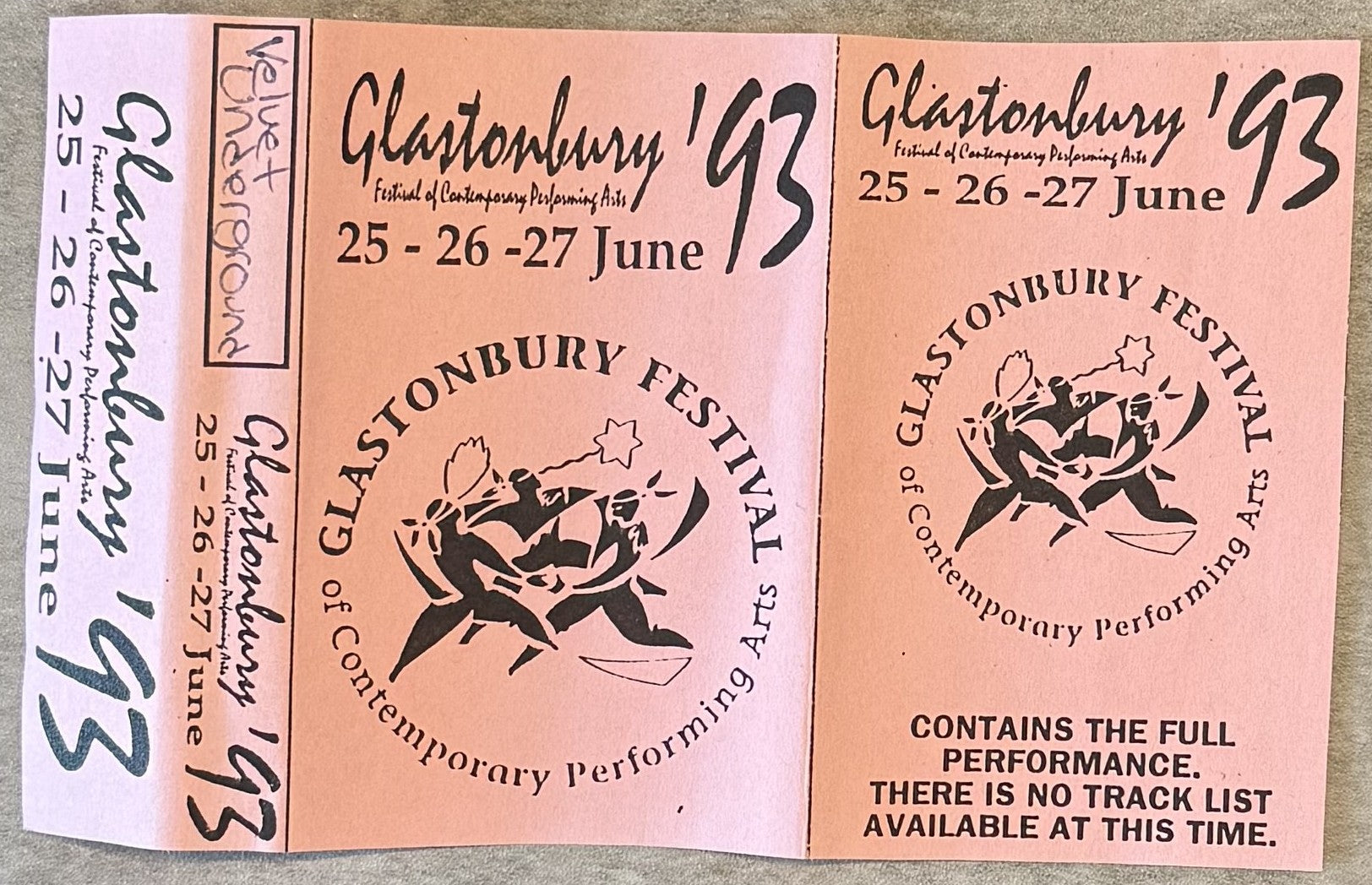 Velvet Underground - Glastonbury '93 UK unofficial release cassette VG+