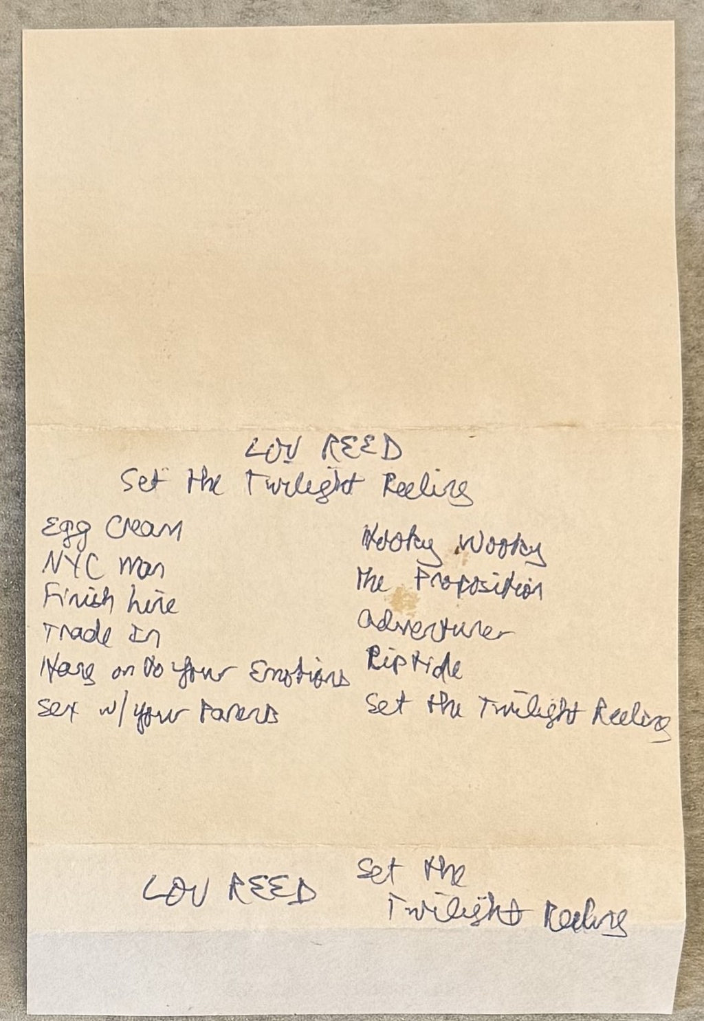 Lou Reed Set The Twilight Reeling UK bootleg cassette VG+