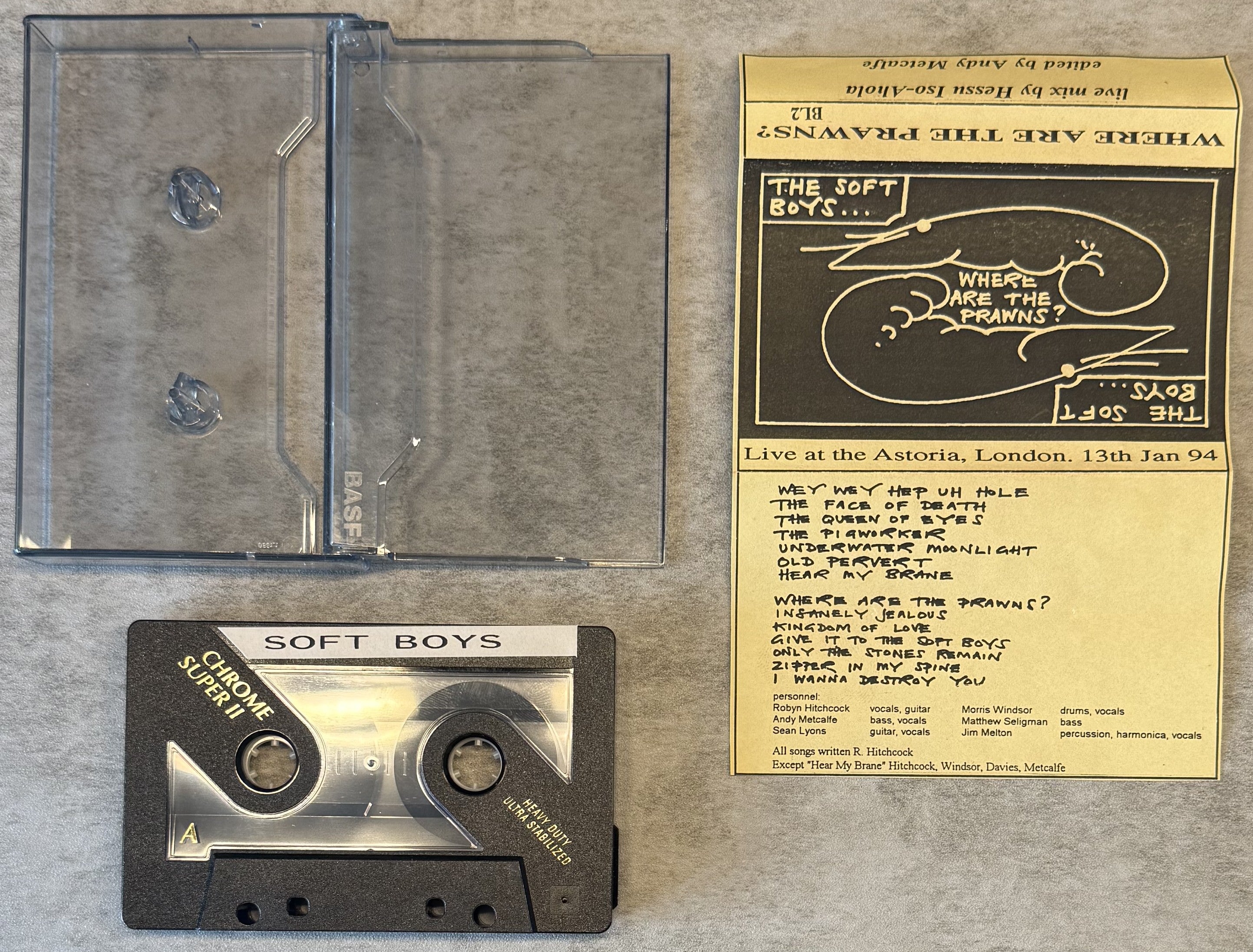 The Soft Boys - Where Are The Prawns? BL2 unofficial release cassette VG+