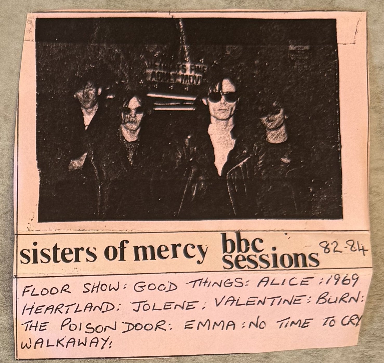 Sisters Of Mercy - BBC Sessions 82-84 UK Bootleg Cassette c.1986 VG+
