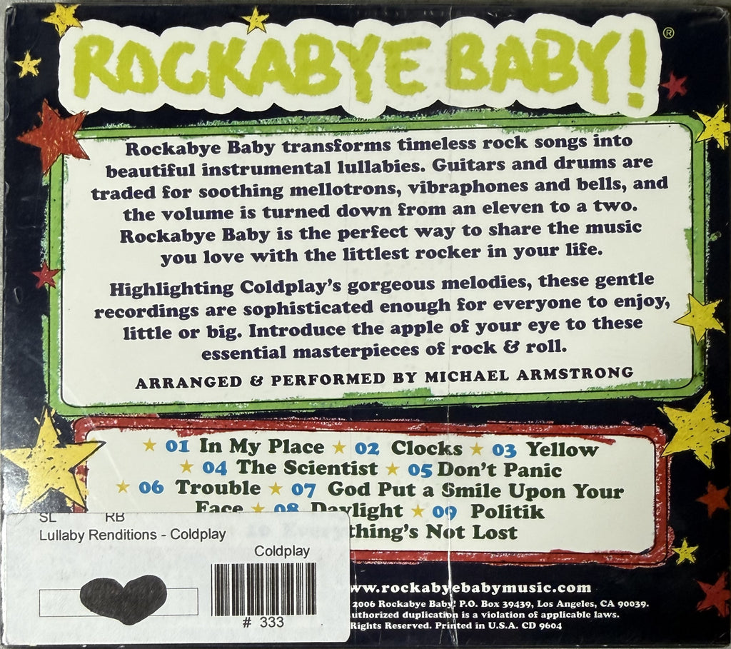 CD - Rockabye Baby! Lullaby Renditions Of Coldplay SEALED/NM