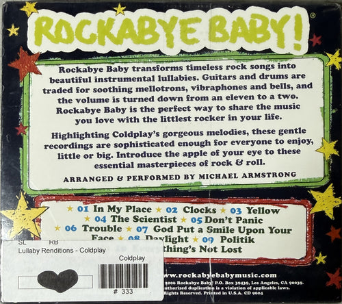 CD - Rockabye Baby! Lullaby Renditions Of Coldplay SEALED/NM