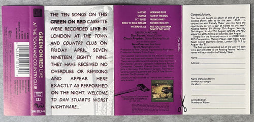Green On Red Live at the Town & Country Club 1989 UK Ltd Edtn VG+