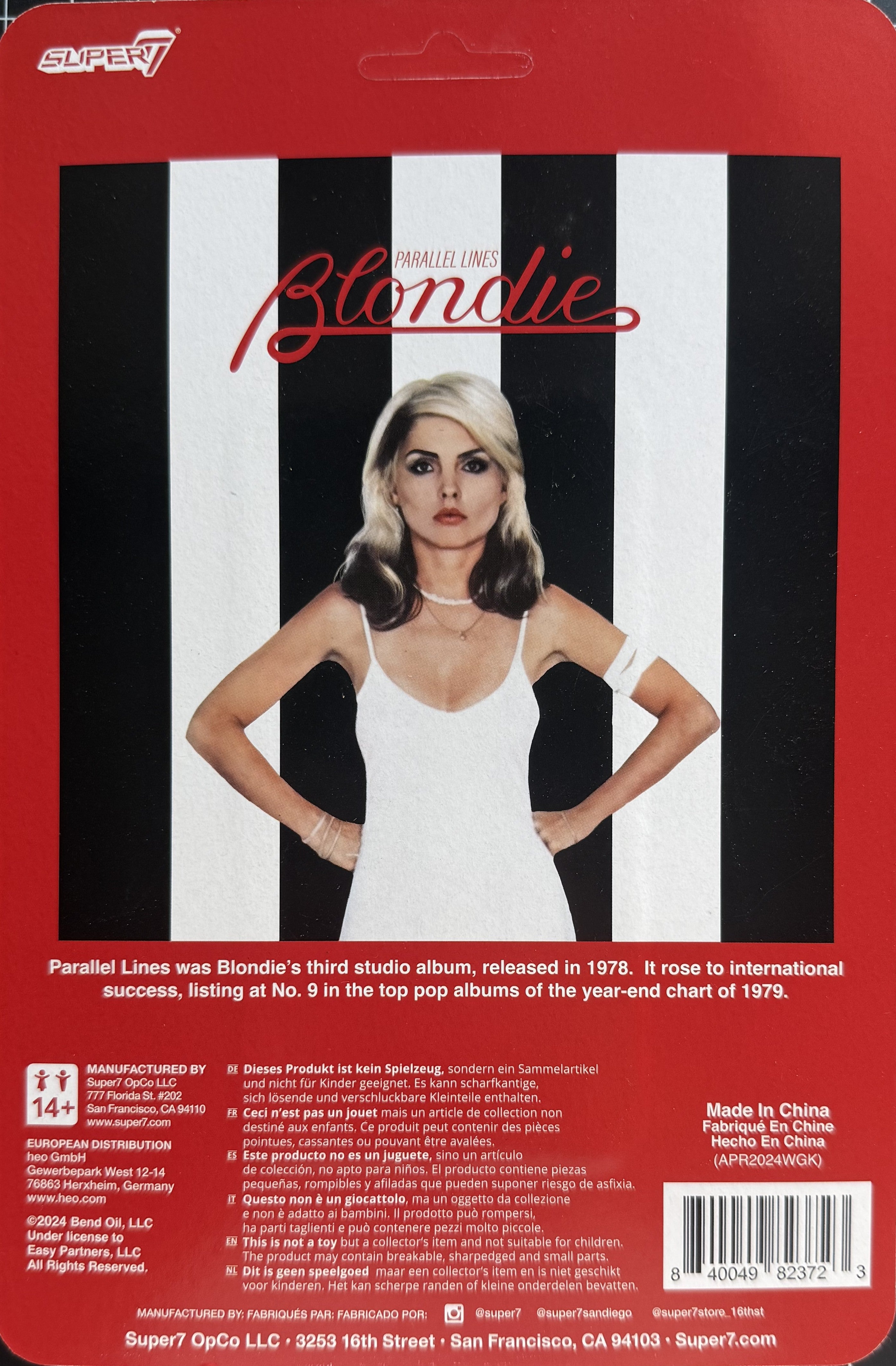 Collectible Blondie - Debbie Harry "Parallel Lines" Super7 ReAction Figurine