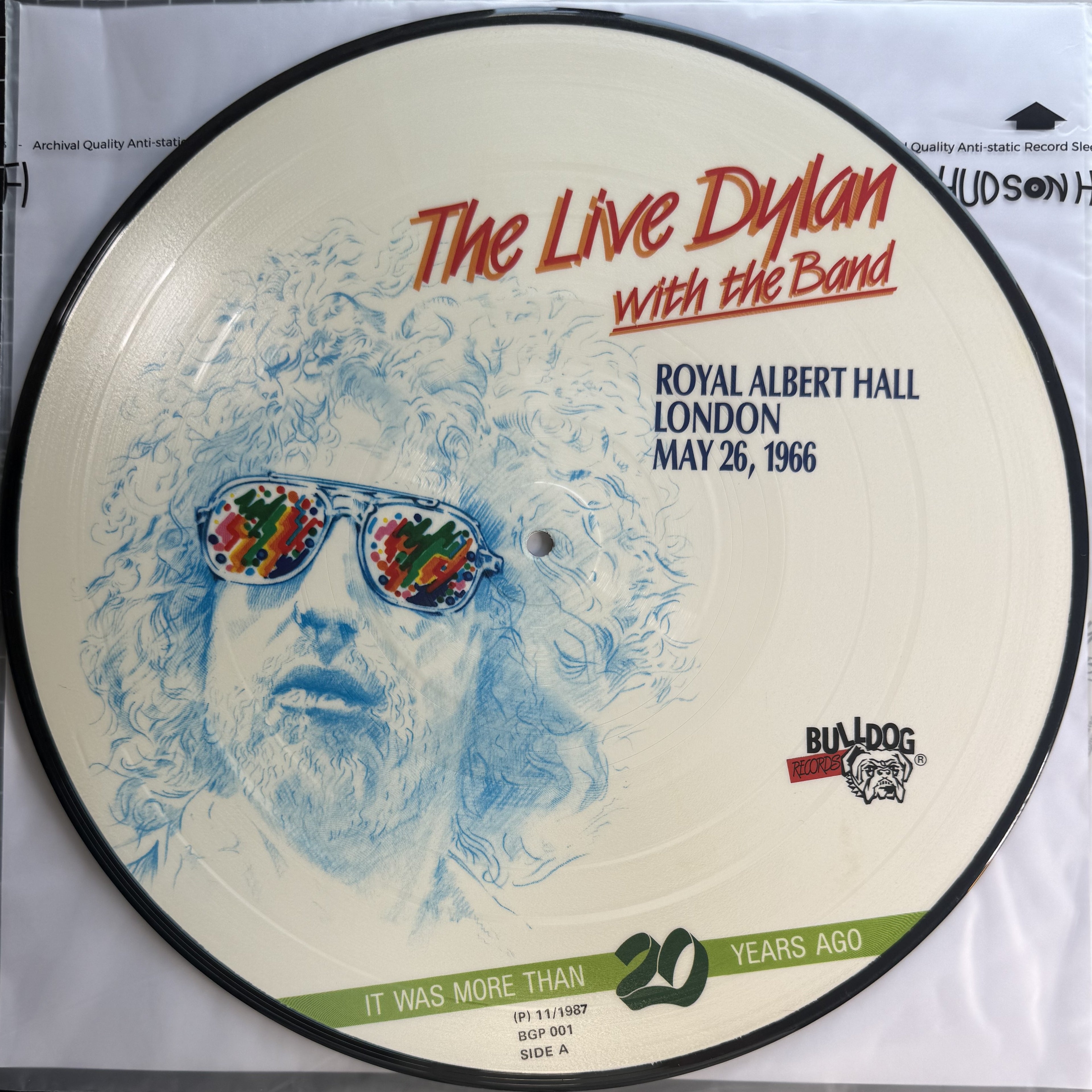 Bob Dylan w The Band Live Royal Albert Hall 1966 - Italy 1987 Pic Disc VG