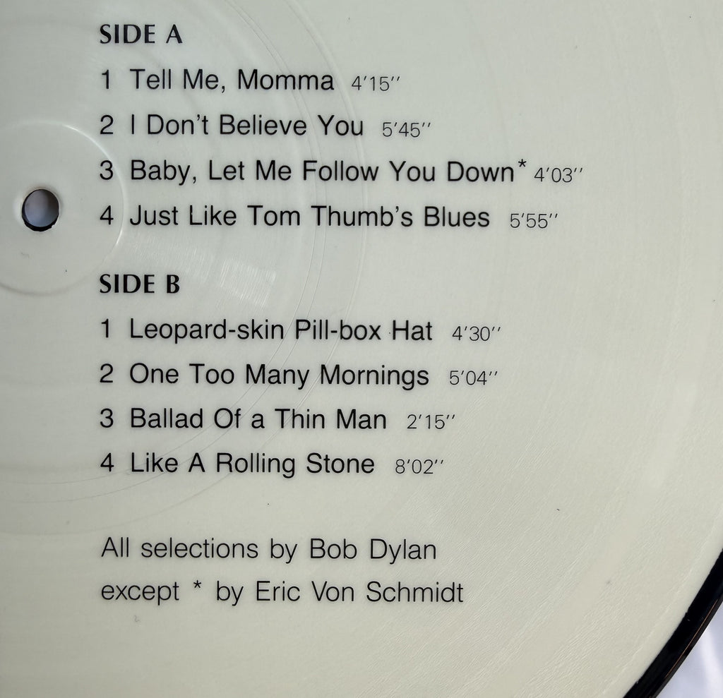 Bob Dylan w The Band Live Royal Albert Hall 1966 - Italy 1987 Pic Disc VG