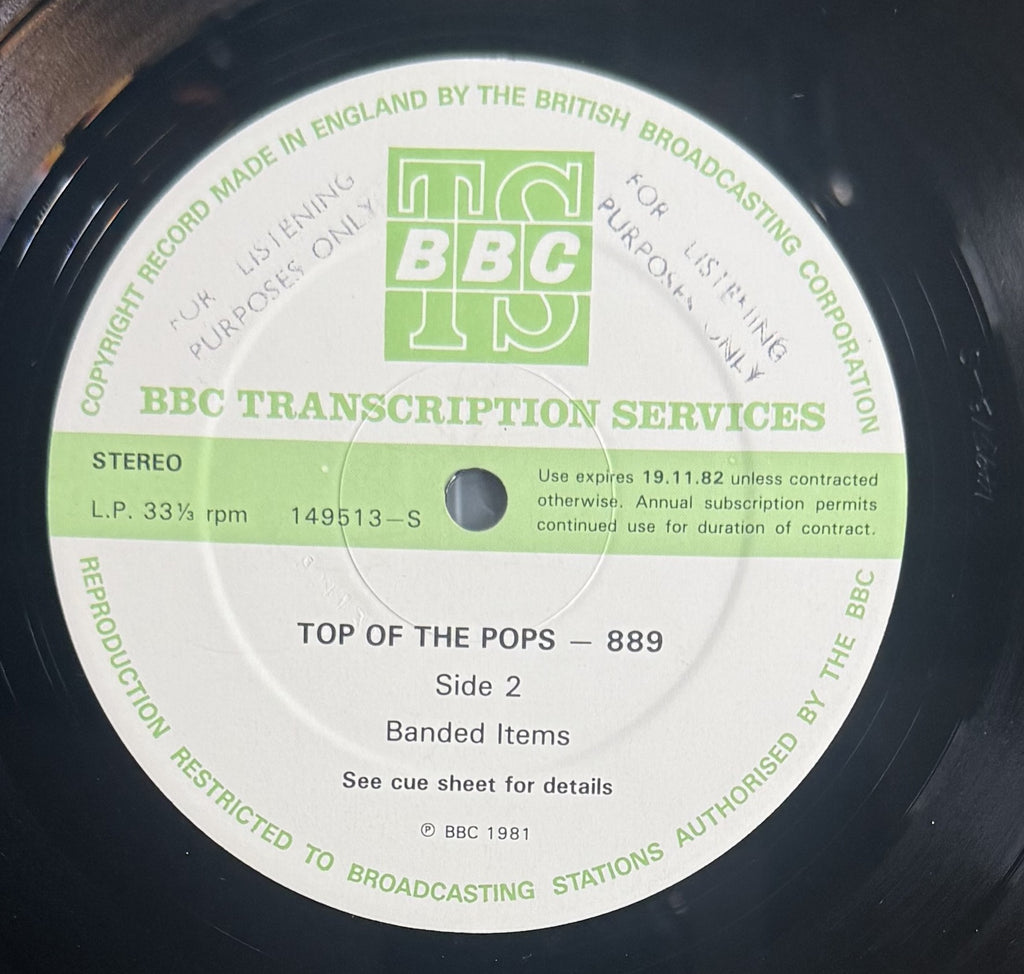 EXTRA RARE 1981 Top Of The Pops 889 (BBC Transcription Disc) VG+/VG OMD Simple Minds Soft Cell etc.