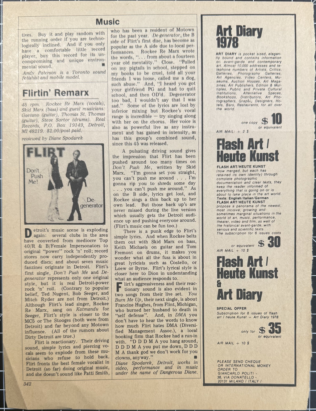 Centerfold Mag Aug/Sep 1979 p341-342 - Music Page clipping