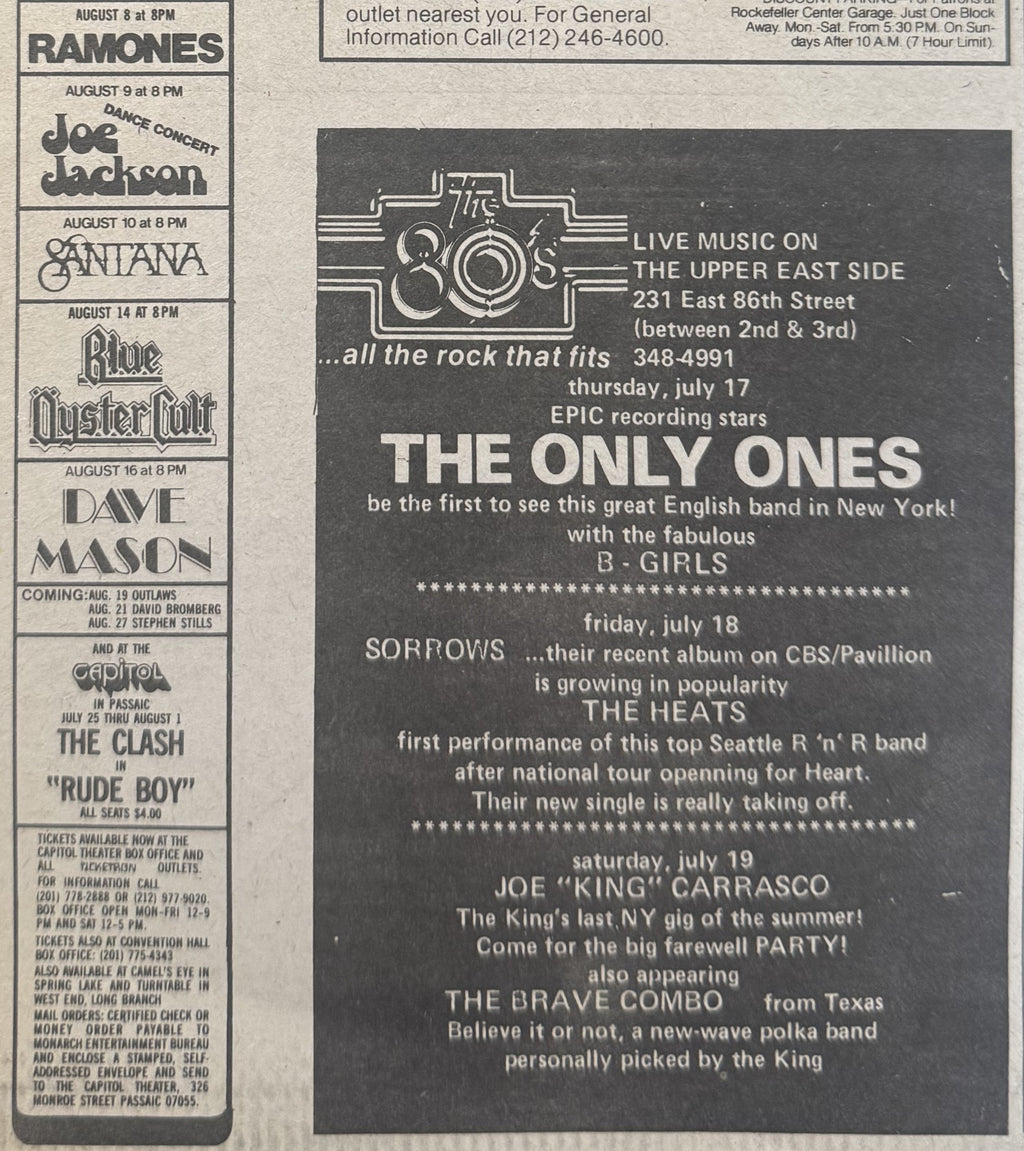 Village Voice Jul 16-22 1980 p61-62 (Cramps, Peter Gabriel, Ramones, Clash, etc)