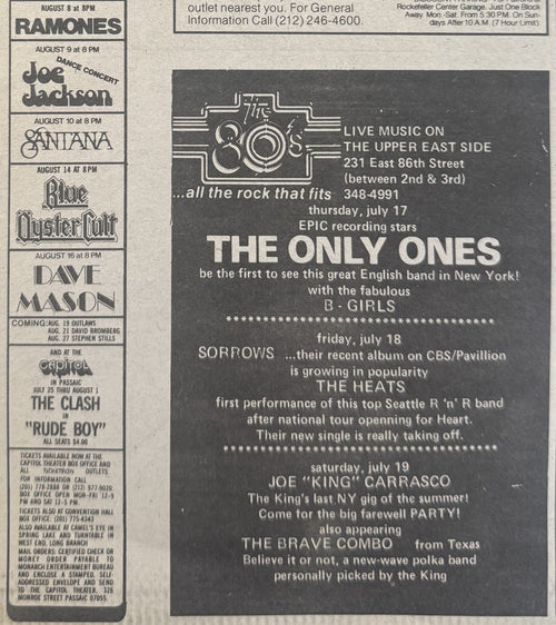 Village Voice Jul 16-22 1980 p61-62 (Cramps, Peter Gabriel, Ramones, Clash, etc)