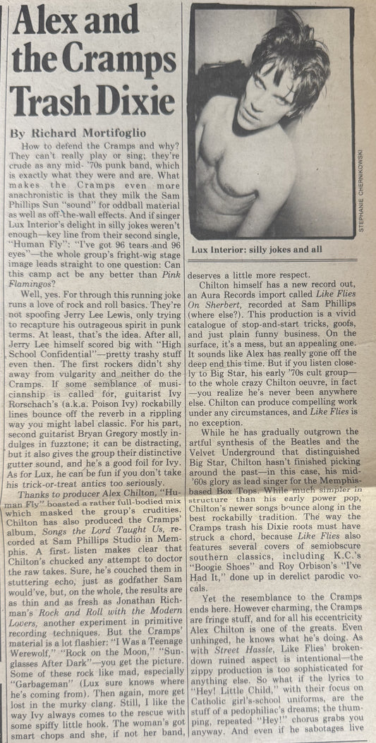 Village Voice Jul 16-22 1980 p61-62 (Cramps, Peter Gabriel, Ramones, Clash, etc)