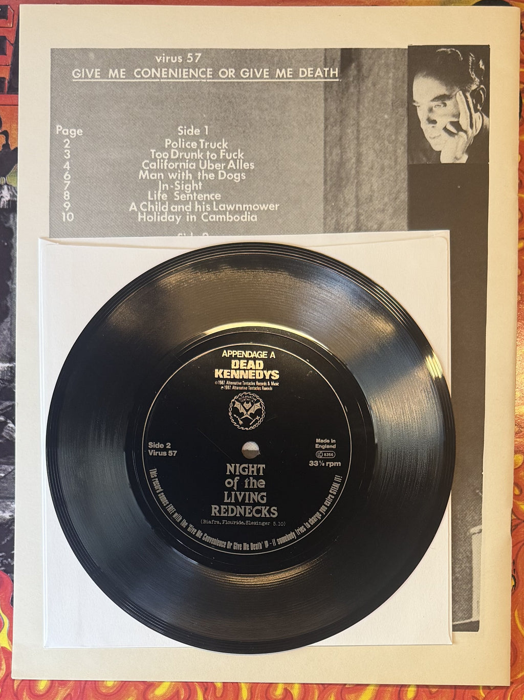 Dead Kennedys Give Me Convenience Or Give Me Death 1987 UK Insert + Flexi