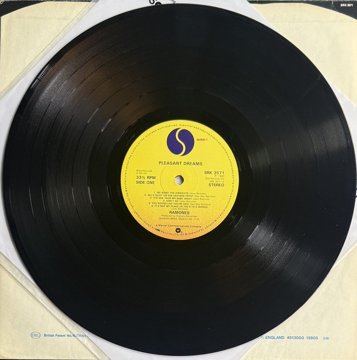 Ramones - Pleasant Dreams 1981 UK First Press (Strawberry) VG+/VG