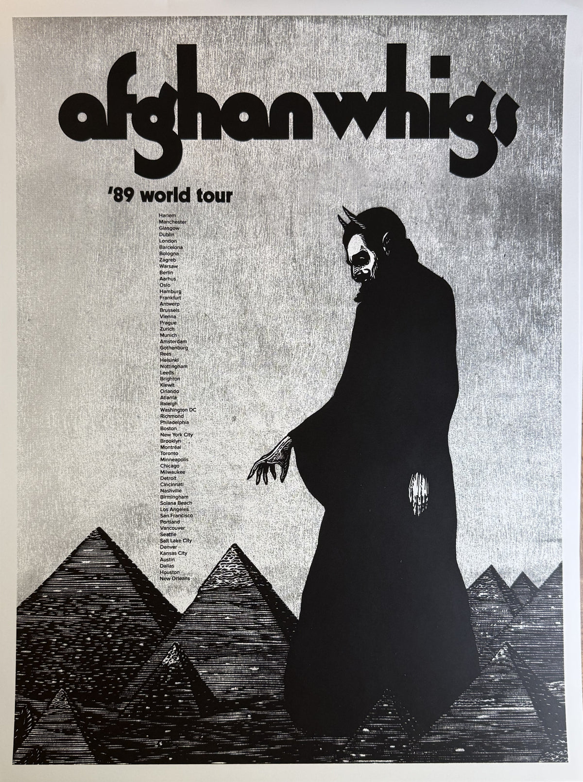 The Afghan Whigs - '89 World Tour Concert Poster Original 18x24