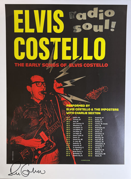 Elvis Costello Signed Radio Soul Tour Concert Poster 18x24