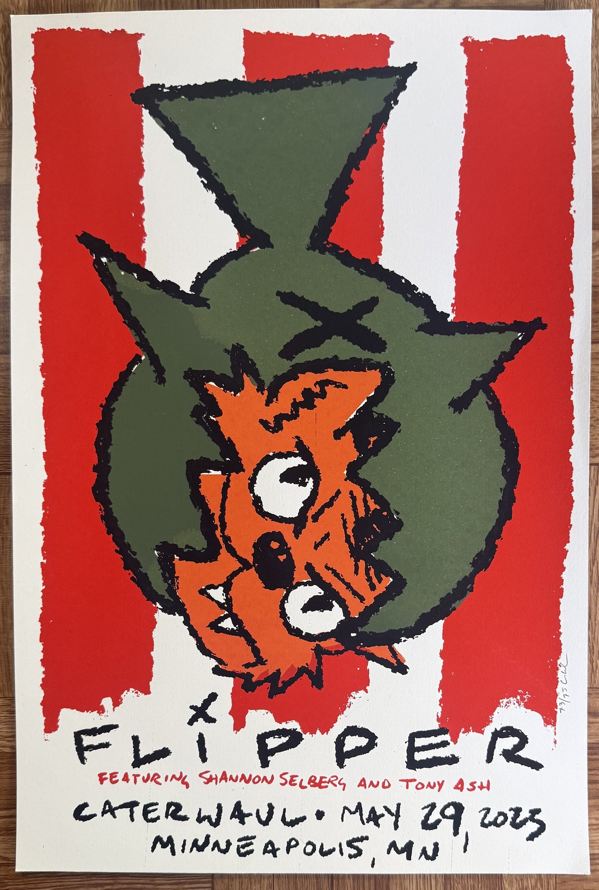 Flipper Original Festival Poster 2023 Signed & Numbered Limited Edition 12x18 - Caterwaul Minneapolis MN