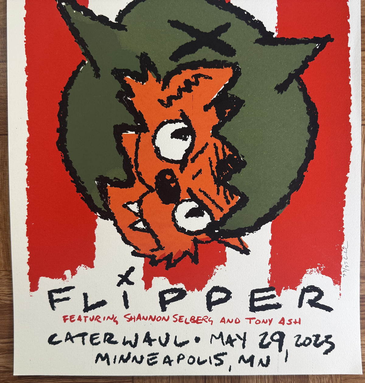 Flipper Original Festival Poster 2023 Signed & Numbered Limited Edition 12x18 - Caterwaul Minneapolis MN