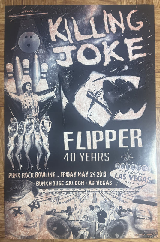 Killing Joke Flipper David Yow Original Concert Poster Punk Rock Bowling 2019 Bunkhouse Saloon Las Vegas 11x17 New