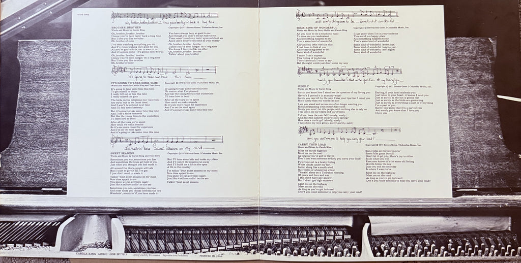 Carole King - Music - Vinyl Record - 1971 - G+/VG 1st Press