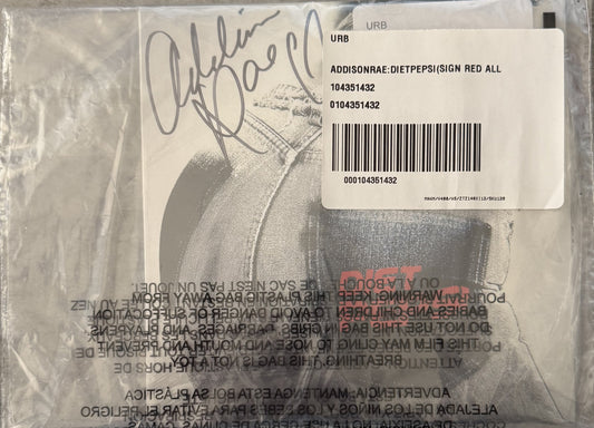 Addison Rae - AUTOGRAPHED 7" Single "Diet Pepsi" -Sealed/NM Red Vinyl