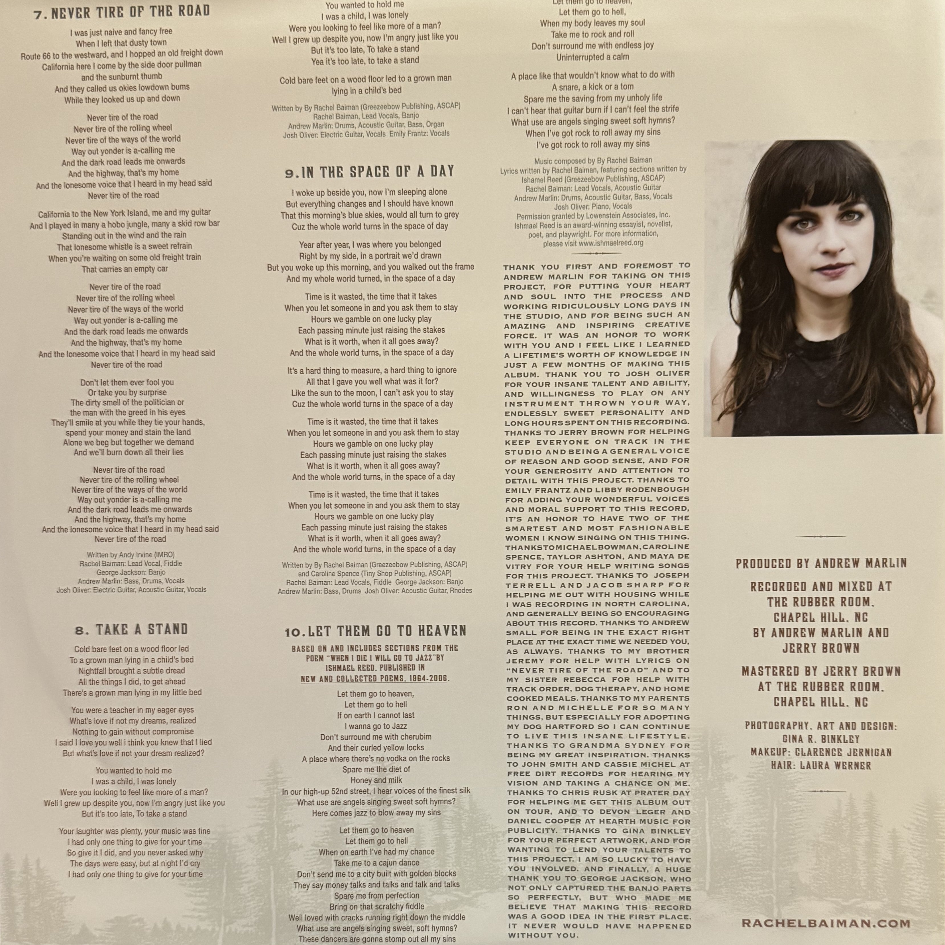 SIGNED Rachel Baiman - Shame - 2017 - AUTOGRAPHED Vinyl Record VG/VG+