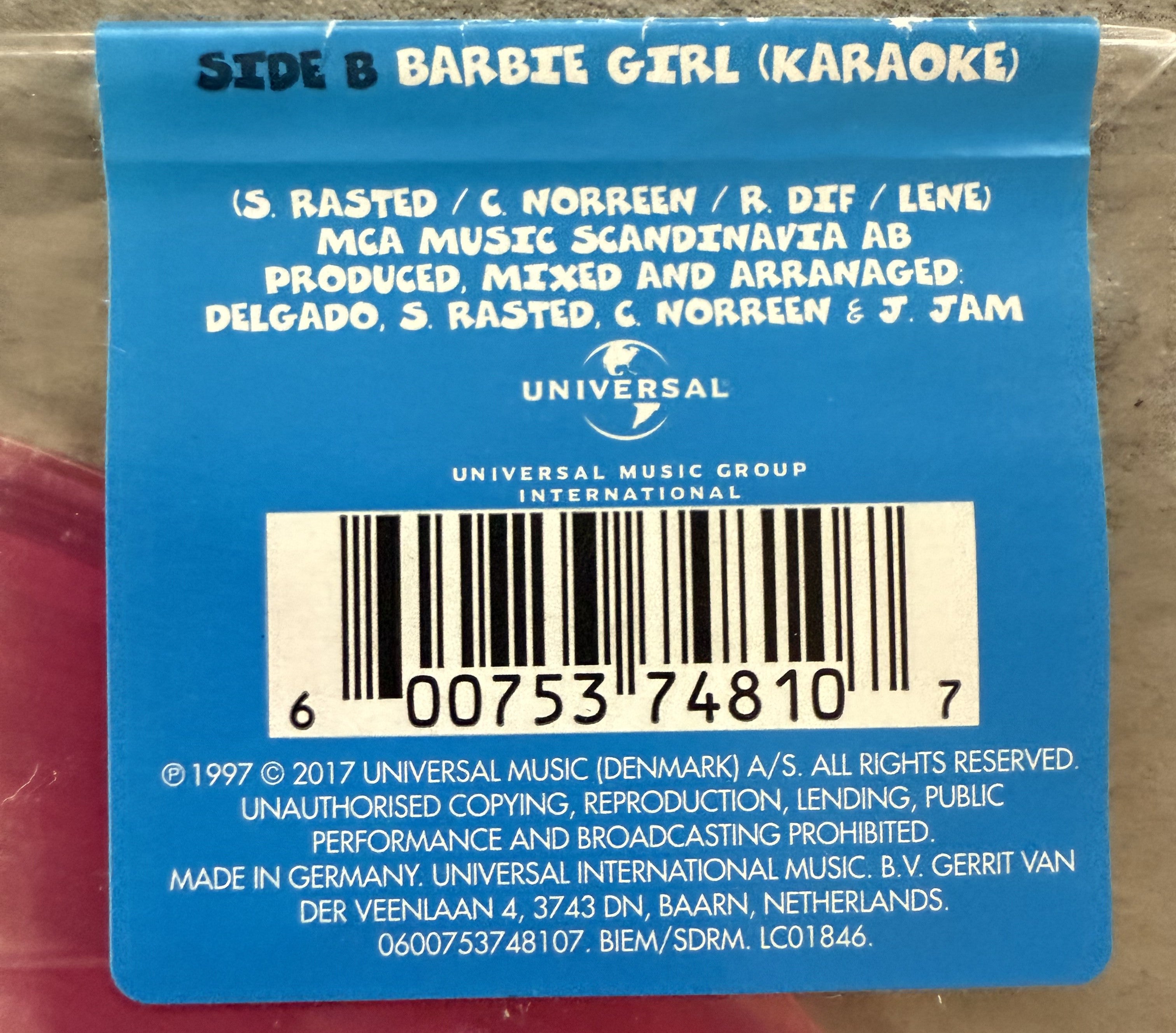 Aqua - Barbie Girl - RSD 2017 - 7" Single - PINK - Factory Sealed/Mint