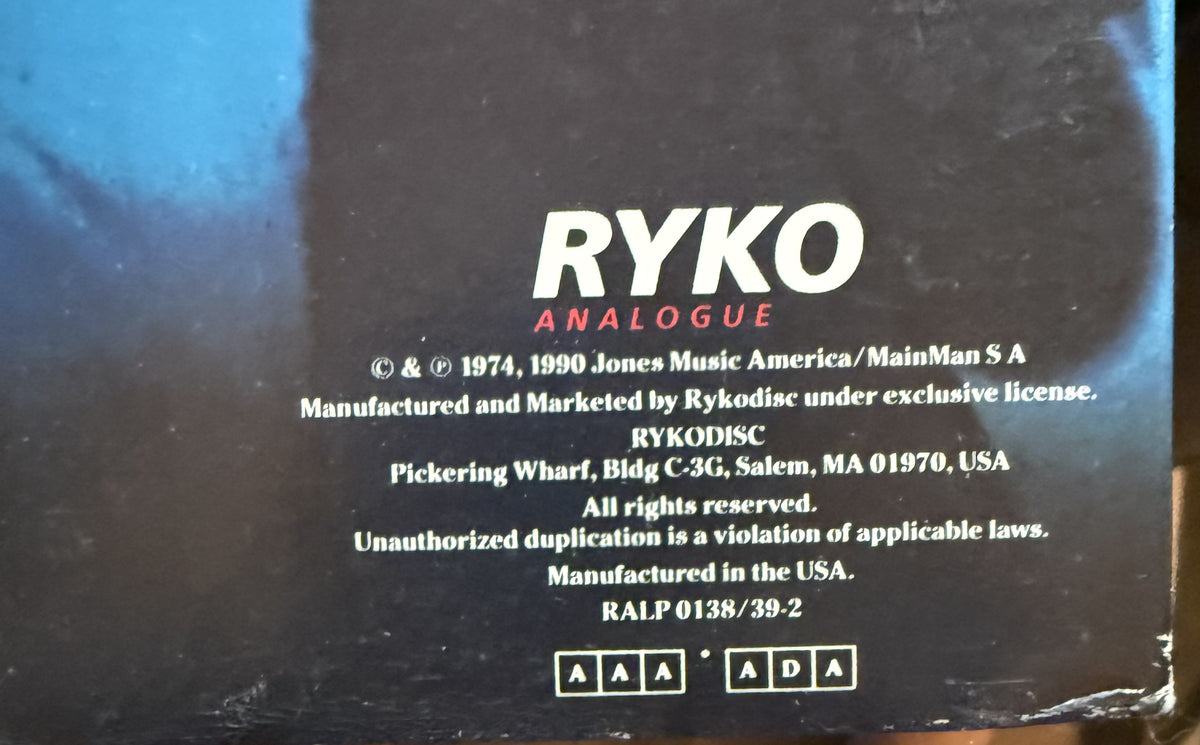 David Bowie - David Live - Ryko 1990 Ltd Numbered Edition w/ Obi - NM!
