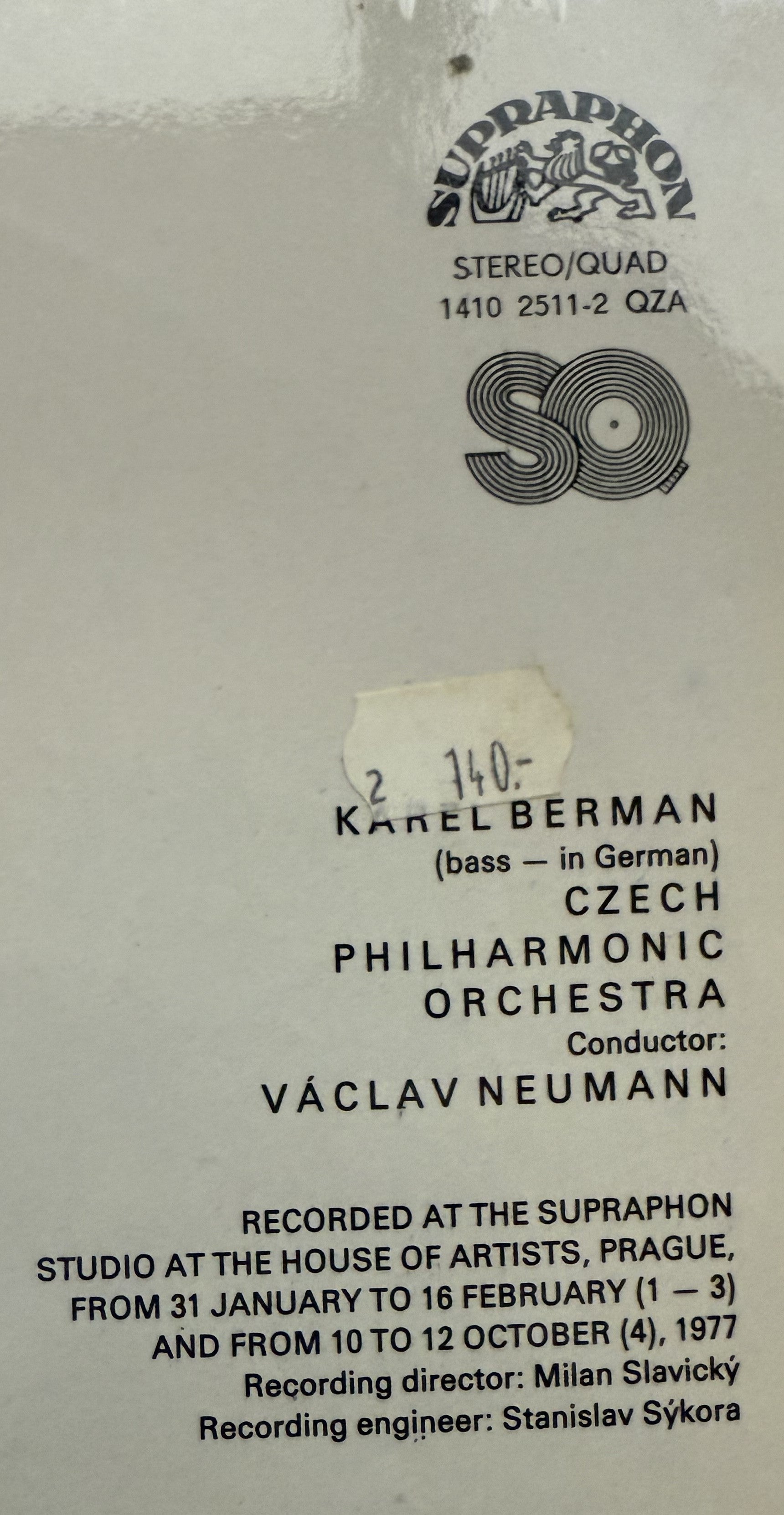 Mahler, Czech Philharmonic Orchestra, Vaclav Neumann, Karel Berman - VINYL