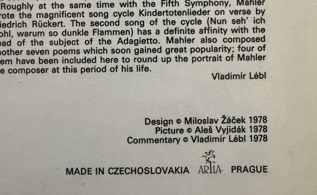 Mahler, Czech Philharmonic Orchestra, Vaclav Neumann, Karel Berman - VINYL