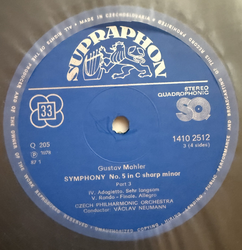 Mahler, Czech Philharmonic Orchestra, Vaclav Neumann, Karel Berman - VINYL