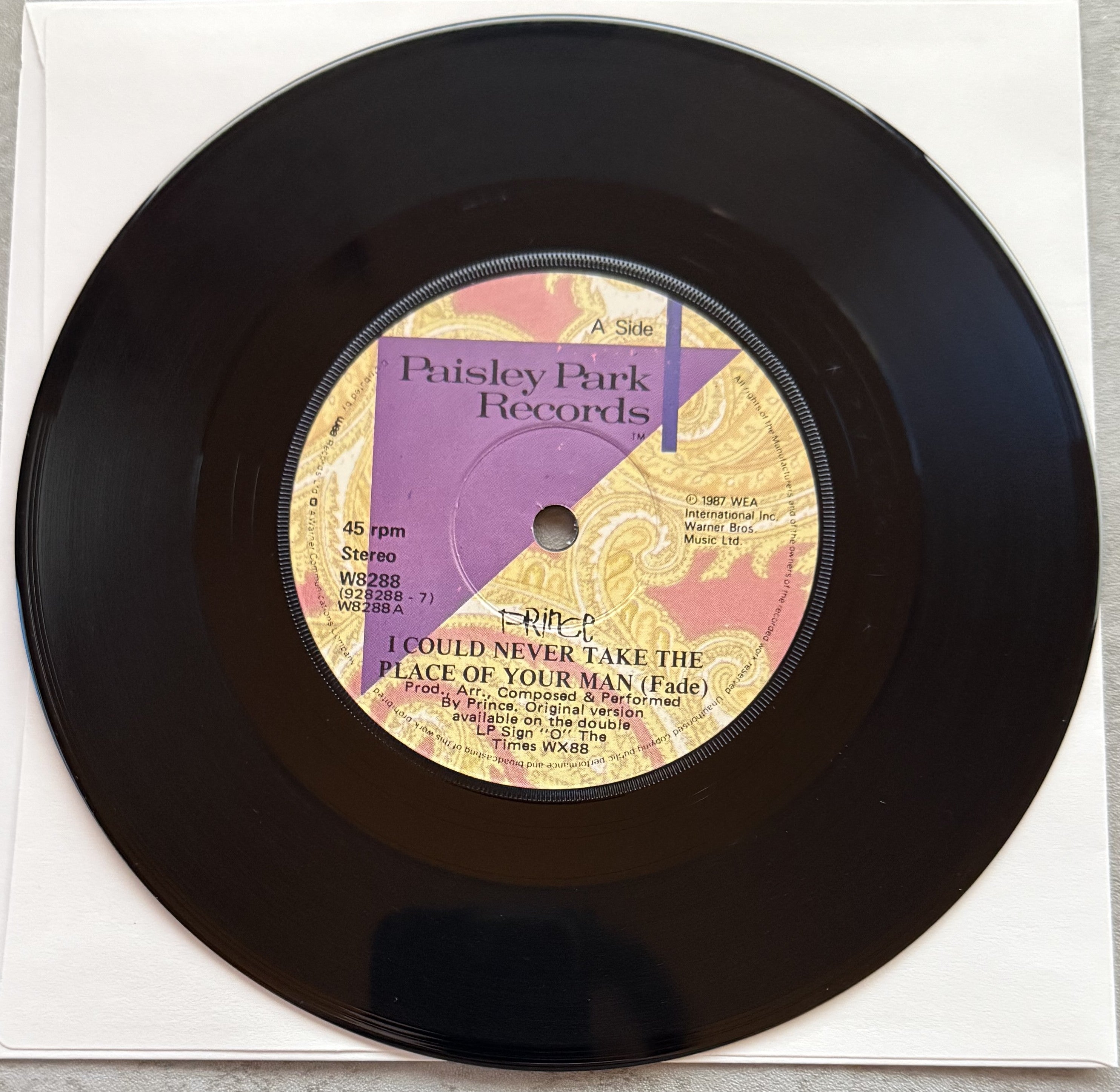 RARE! Prince - I Could Never Take the Place of Your Man -7" Vinyl, 1st Press IRELAND VG++