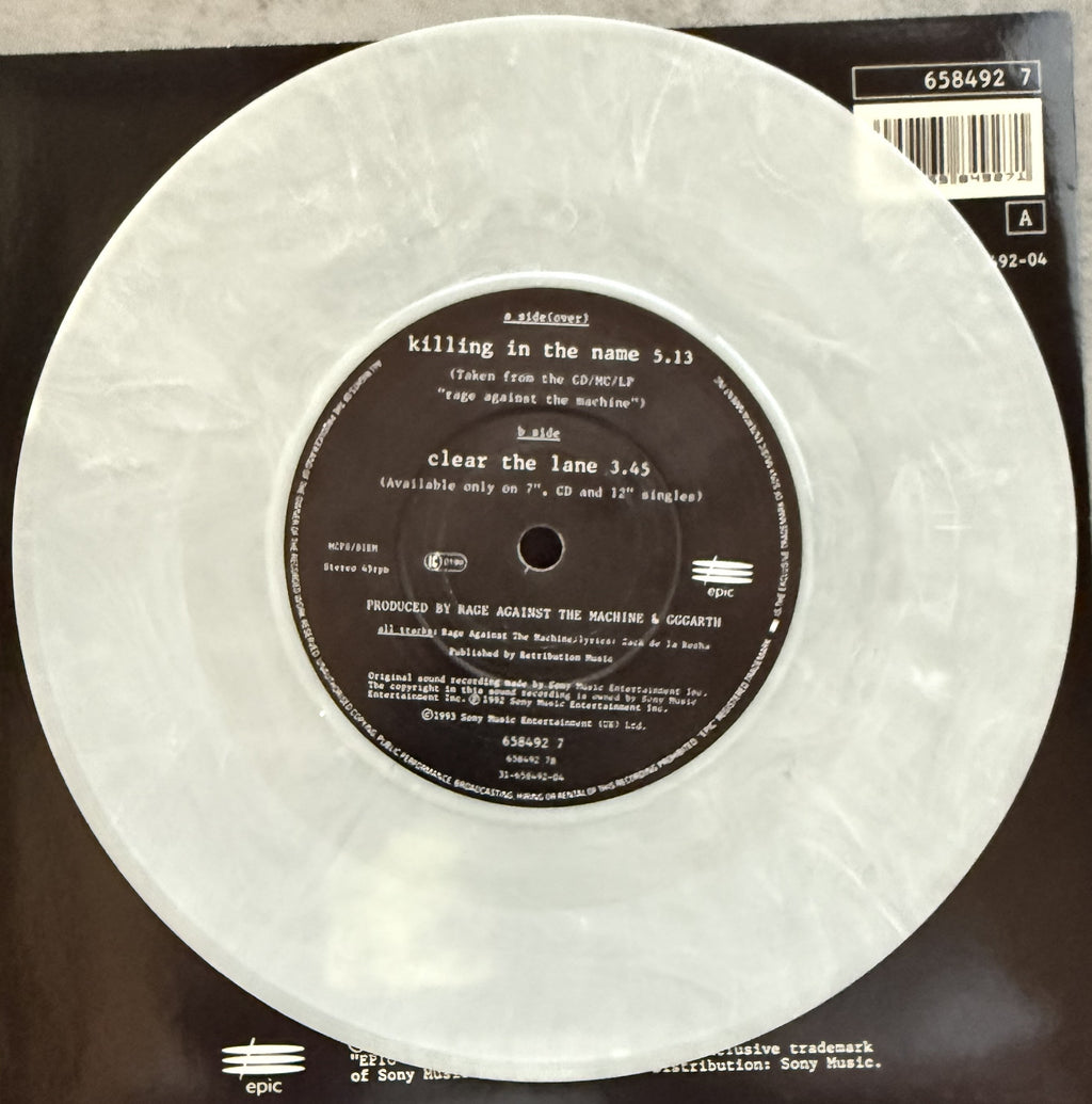 Rage Against The Machine -Killing In The Name -7" UK 1993 Marbled
