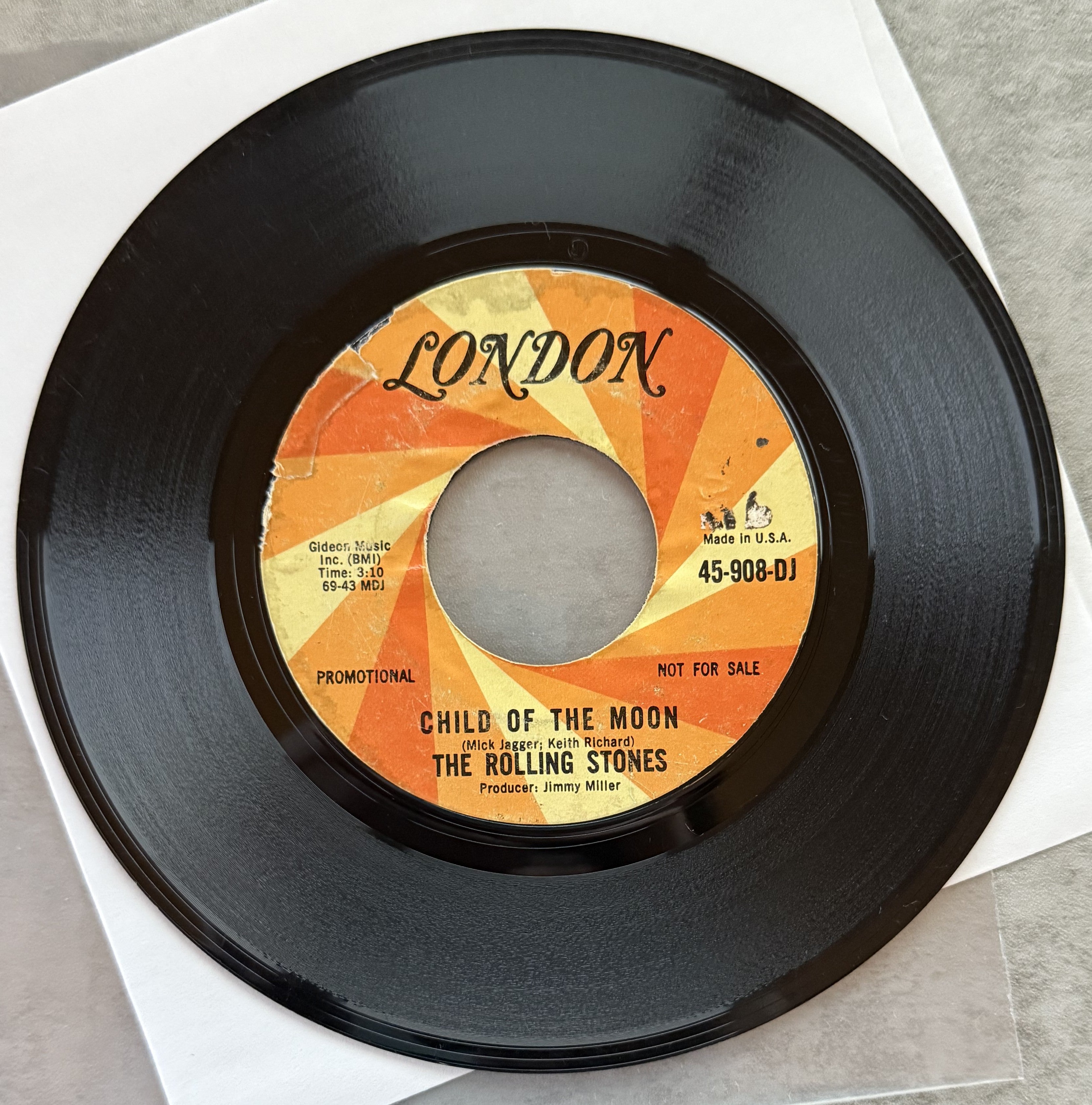 The Rolling Stones -PROMO 7" Vinyl -Jumpin' Jack Flash -1968 release