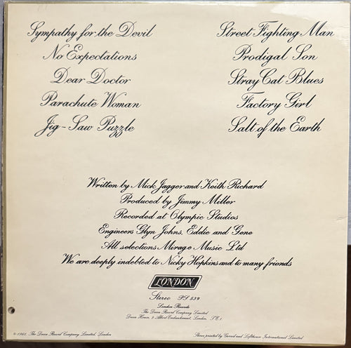 The Rolling Stones - Beggars Banquet - 1968 UK export for Japan - VG+/VG