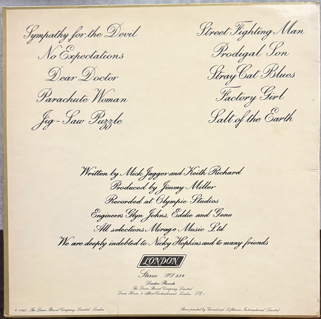 Rolling Stones - Beggars Banquet - 1968 UK Japan export - VG+/VG - w flexi-disc!