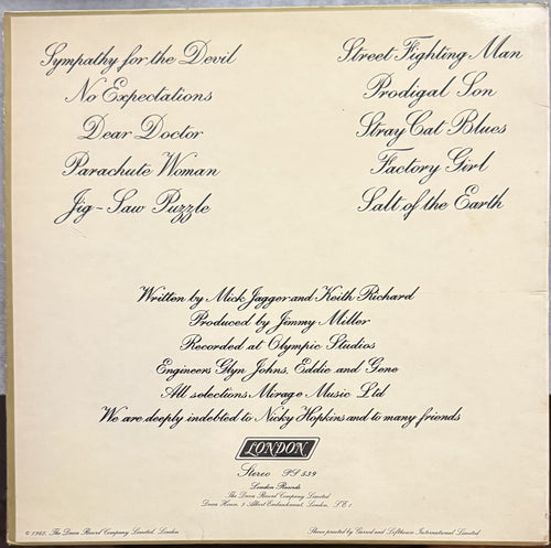 Rolling Stones - Beggars Banquet - 1968 UK Japan export - VG+/VG - w flexi-disc!