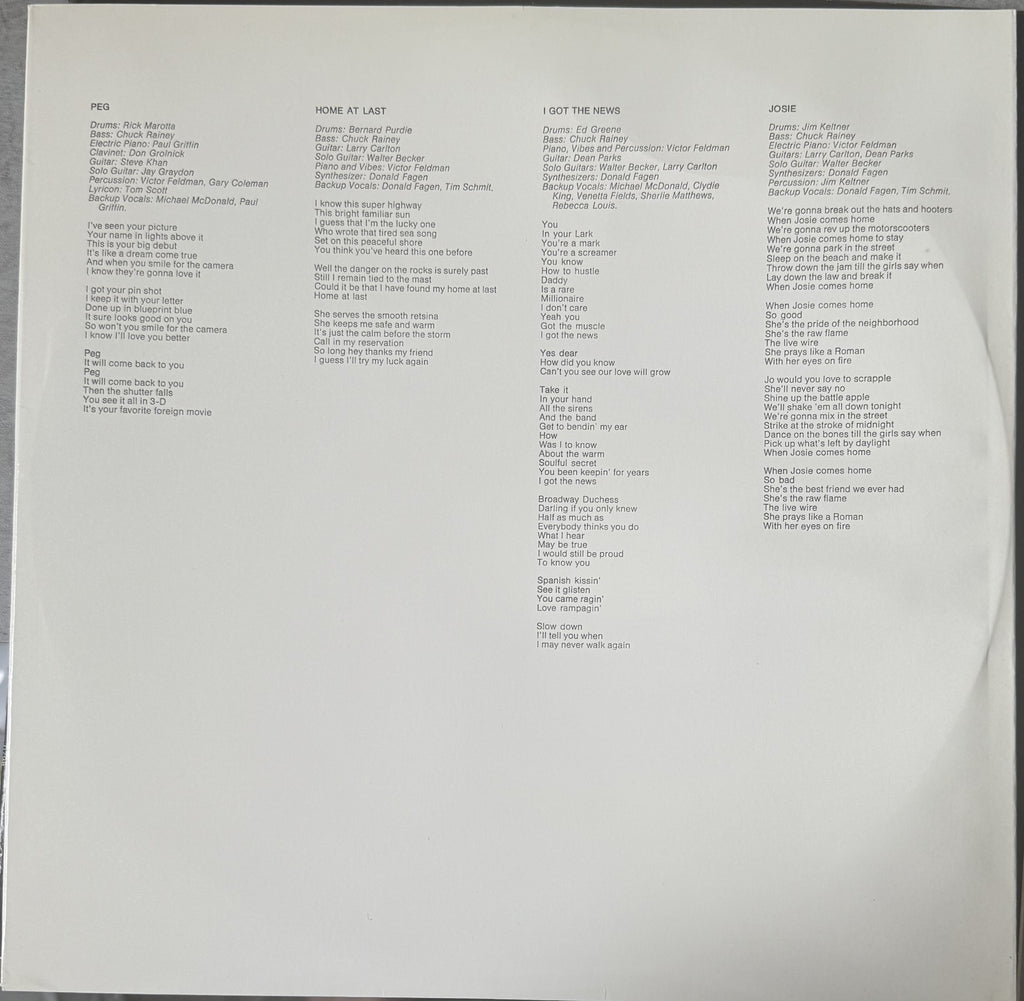Steely Dan - Aja - 1977 repress used vinyl - VG+ / VG+ - Early Pressing!