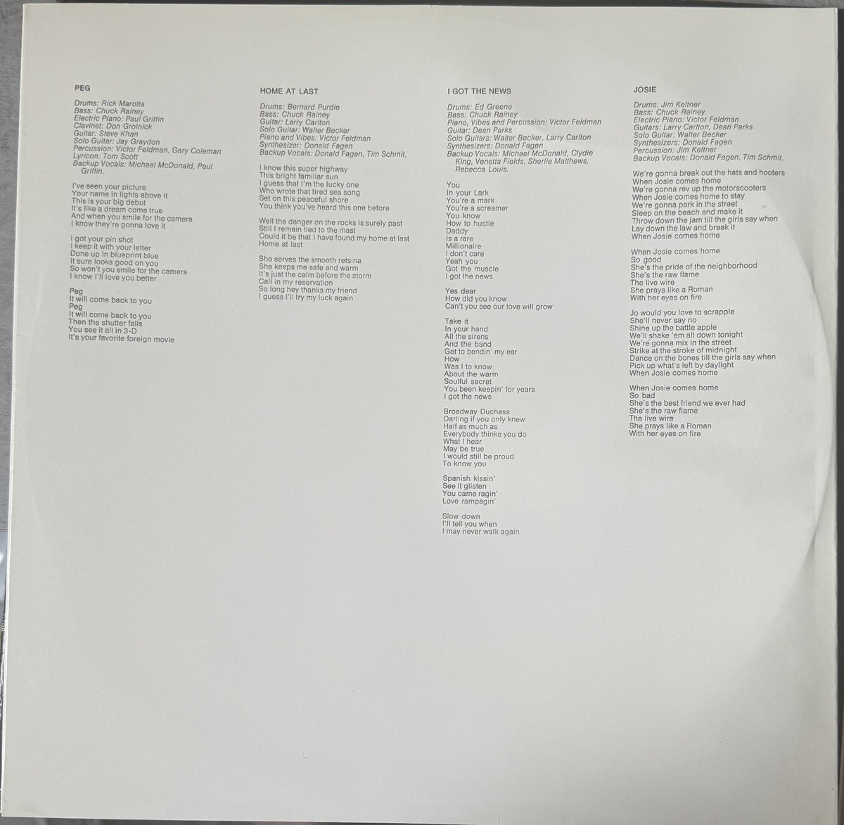 Steely Dan - Aja - 1977 repress used vinyl - VG+ / VG+ - Early Pressing!