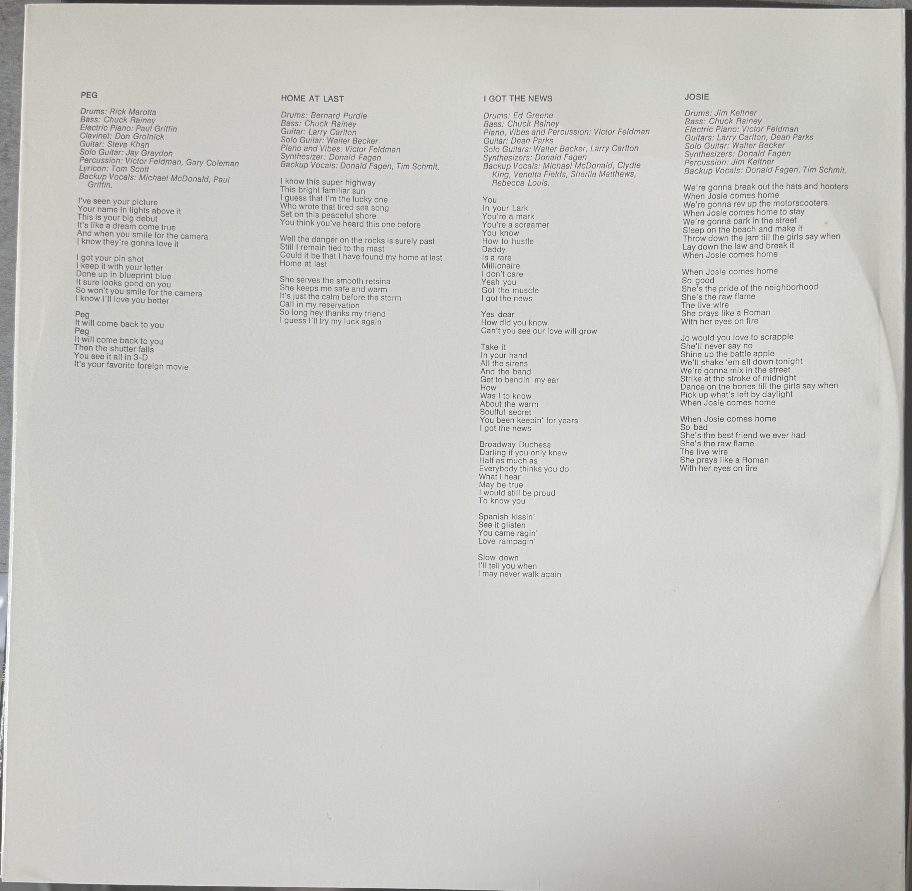 Steely Dan - Aja - 1977 repress used vinyl - VG+ / VG+ - Early Pressing!