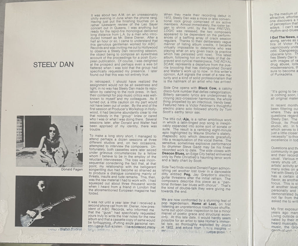 Steely Dan - Aja - 1977 repress used vinyl - VG+ / G+ - Early Pressing!