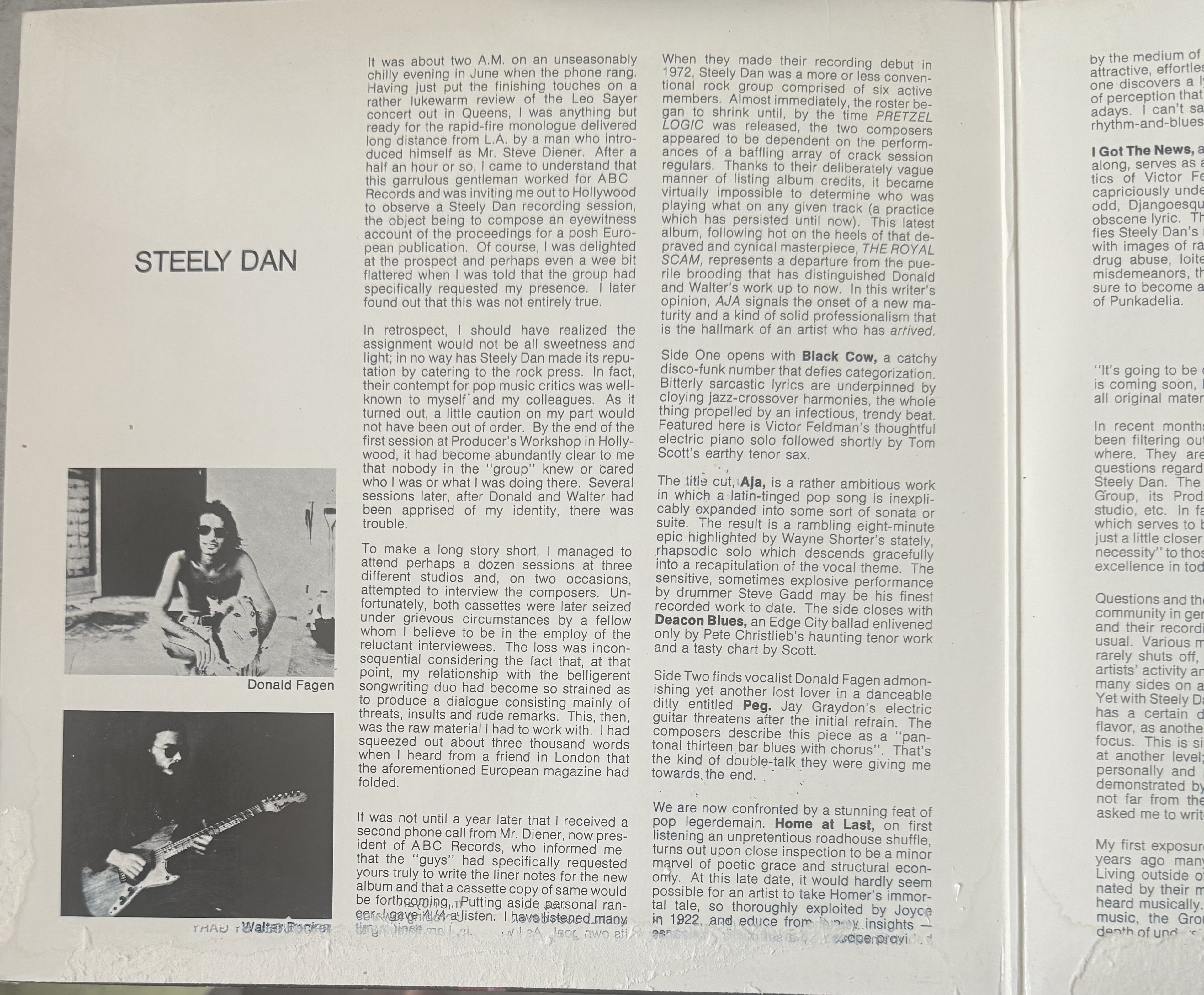 Steely Dan - Aja - 1977 repress used vinyl - VG+ / G+ - Early Pressing!